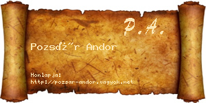 Pozsár Andor névjegykártya